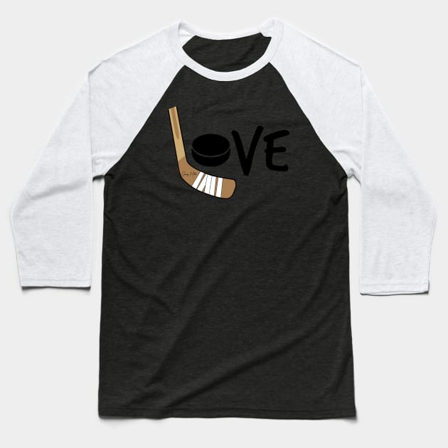 Love Hockey Color Baseball T-Shirt by SaucyMittsHockey